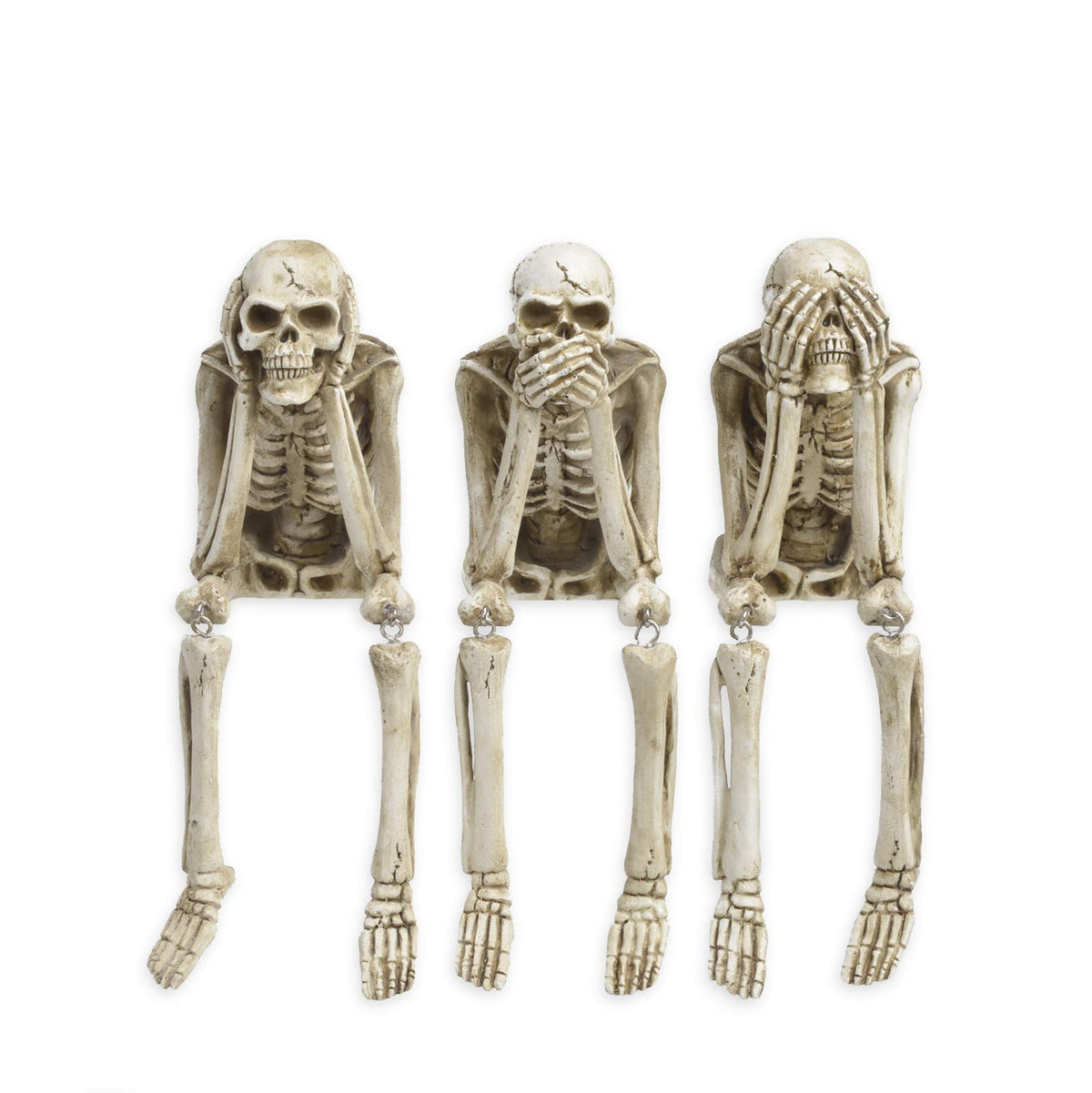 Newman House Studio Skeleton Halloween Decorations Indoor - No Evil Statues