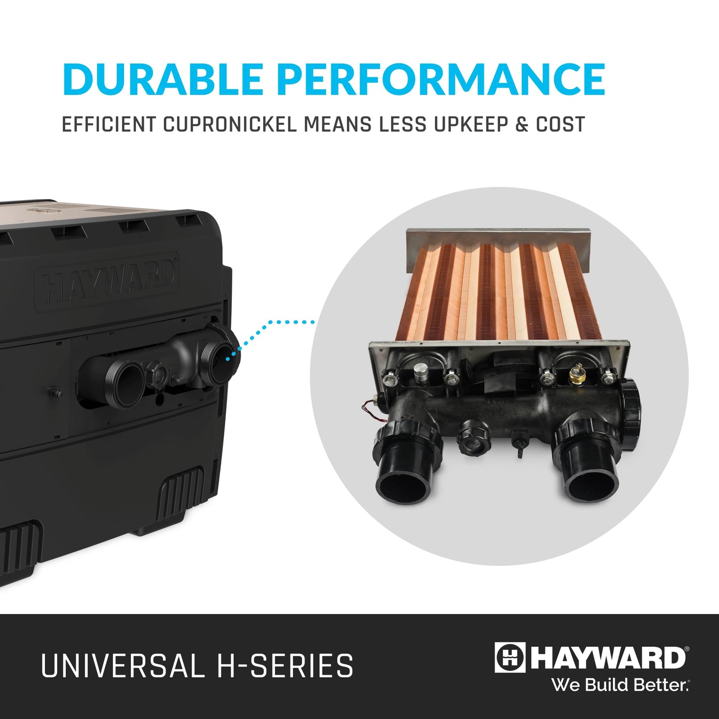 Hayward Pool Heater for Inground Pools Universal H-Series 150,000 BTU (Natural Gas Pool Heater) Pool and Spa Heater W3H150FDN Replacement for H150FDN