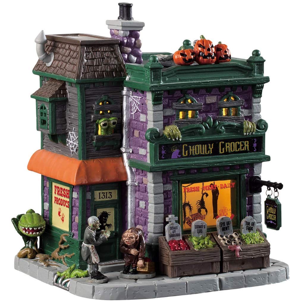Lemax Ghouly Grocer Lighted Building, #95458 for Halloween Village Display