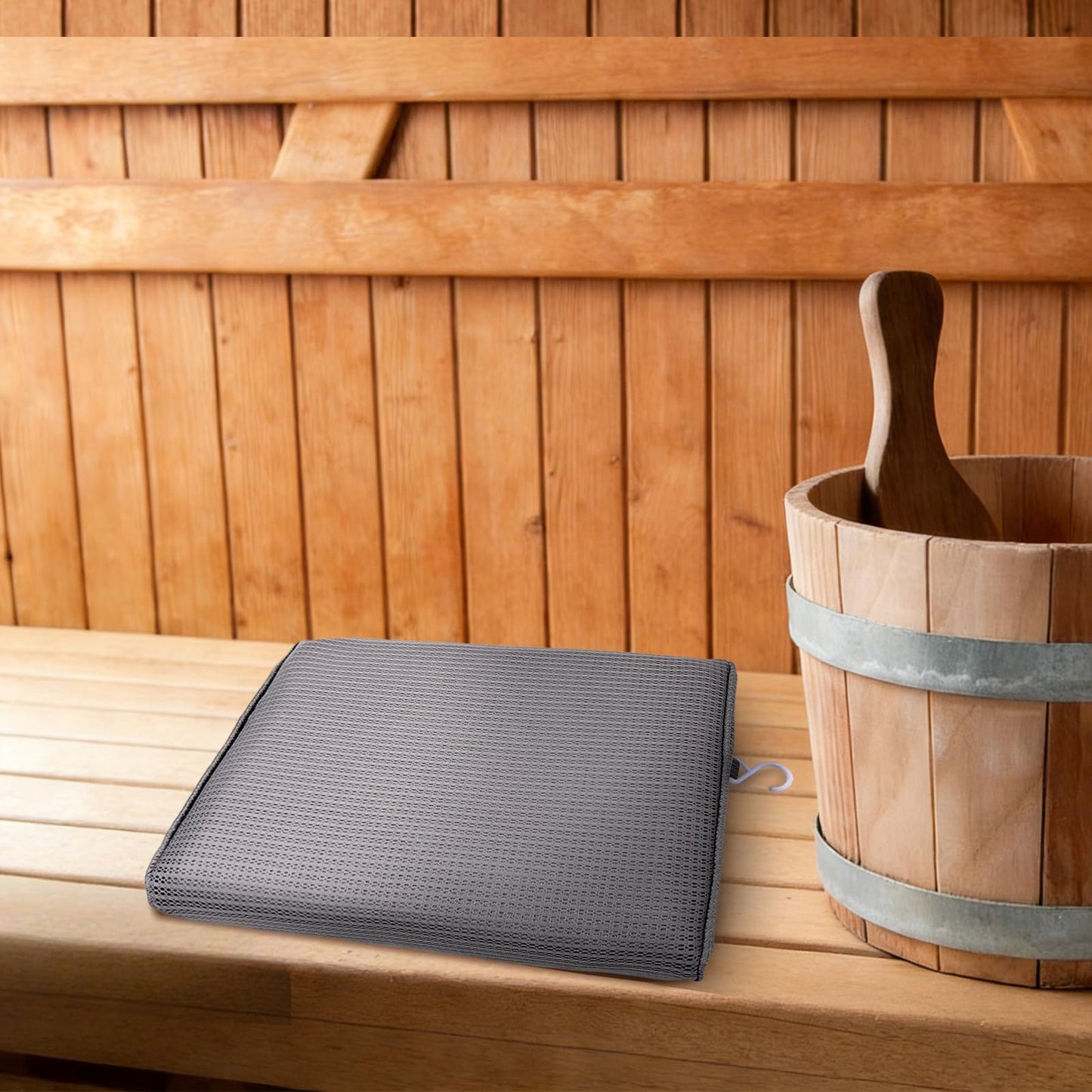 Newivi 2 Pack Sauna Seat Cushions, 2'' Waterproof High Resilience Seat Pad for Infrared Sauna, Shower Chair & Spa, Heat Mat Accessories (Gray)