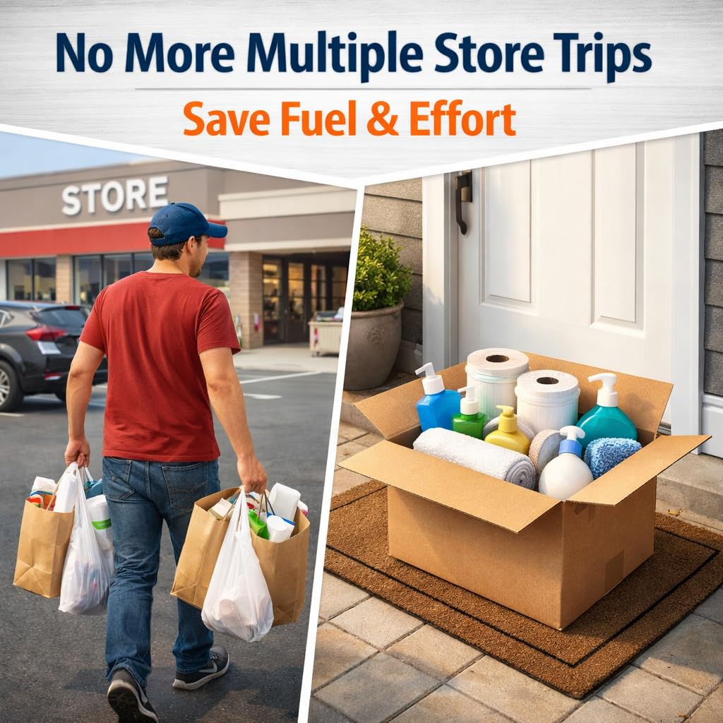 Generic 10-Piece Double Bathroom Restock Bundle: 2-Ply Bath Tissue (24 Rolls Total), Facial Tissues (2 Boxes), Hand Soap (2 Bottles), 2 Bath Sponges, and 6 Toothbrushes