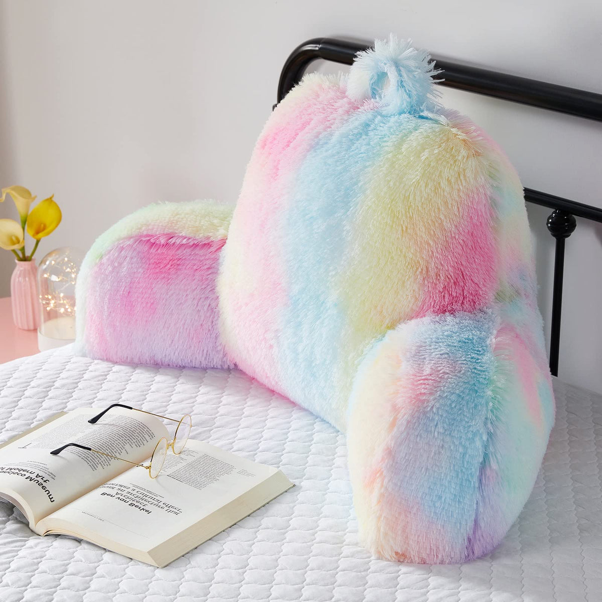 Bedriping Reading Pillow for Bed - Faux Fur