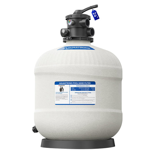 Aquastrong 24in Sand Filter System with 6-Way Valve, Pool Filters for Inground Pools Up to 37000 Gallons