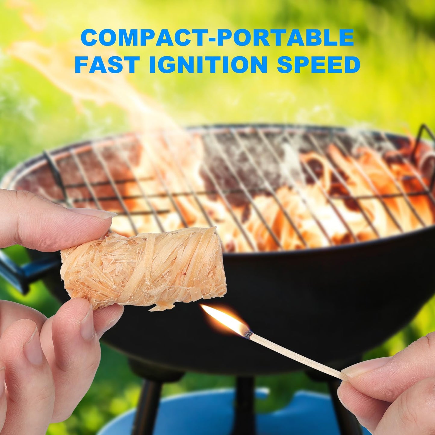 Fibvaxm 100 Counts Fire Starter, for Campfires, Fireplace, BBQ, Fire Pit, Pizza Oven, Pellet Stove & Wood, Smoker - Fire Starters for Grill, Waterproof - Natural Quick Light Wood Charcoal Fire Starter