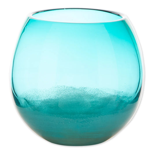 LARGE AQUA FISH BOWL VASE