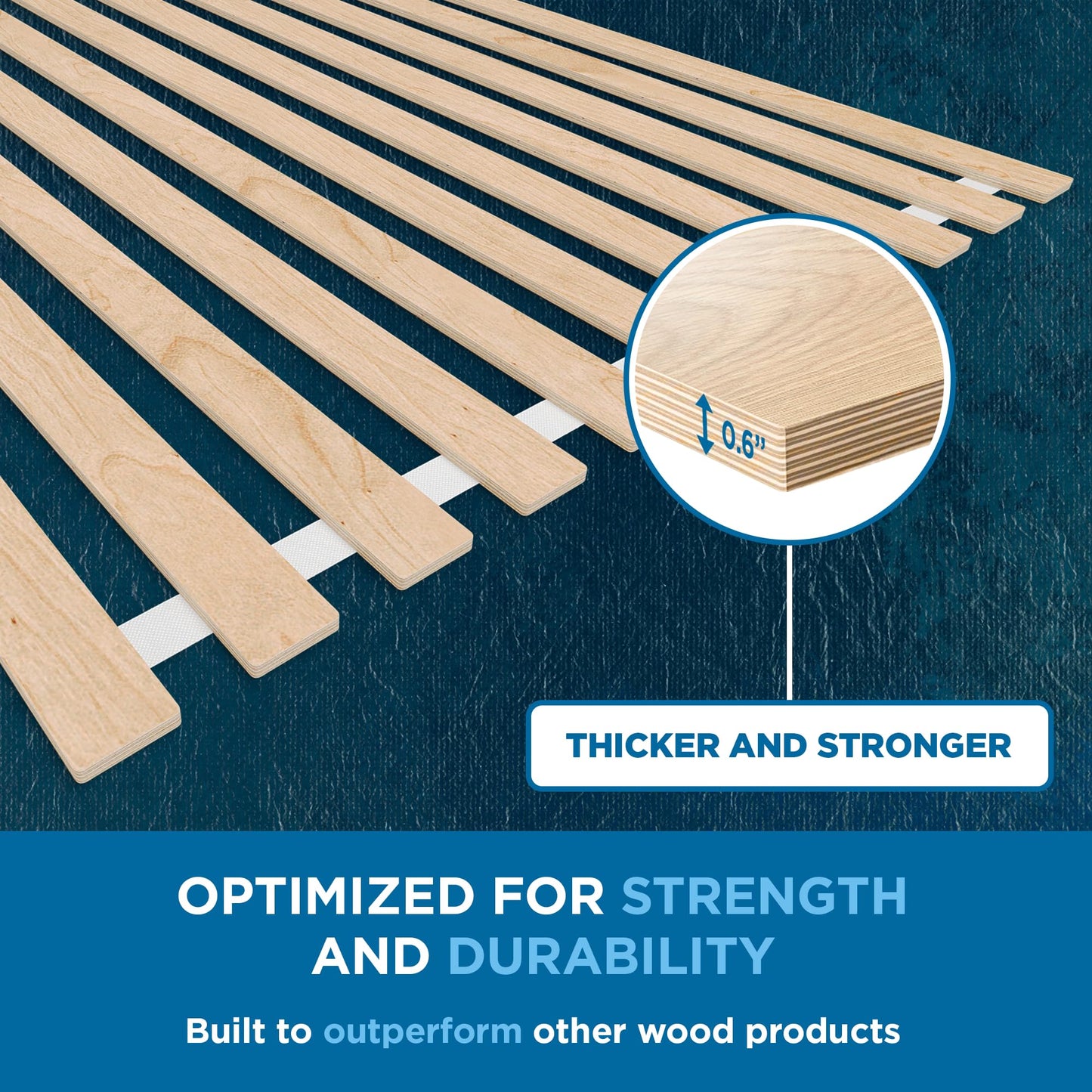 Meliusly SlatSure King Size Bunkie Board – Heavy Duty Vertical Bed Slats & Foldable Wooden Support Board for Sagging Mattress or Platform Bed Frame, Box Spring Alternative and Replacement