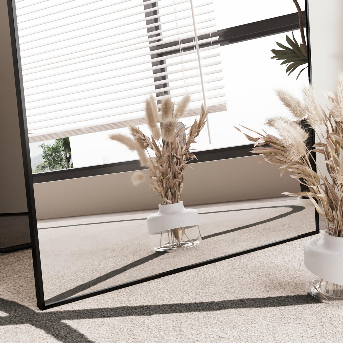 Full Length Mirror with Stand, Full Body Standing Mirror-71"x28", Black