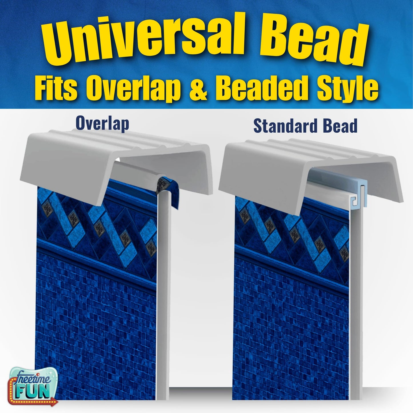 Freetime Fun Permalast Pool Liner | 24 Foot Round Pool | 52 inch Wall Height | 20 MIL Virgin American Liner 8 YR Full Warranty | for Overlap or Beaded Style Above Ground Swimming Pools