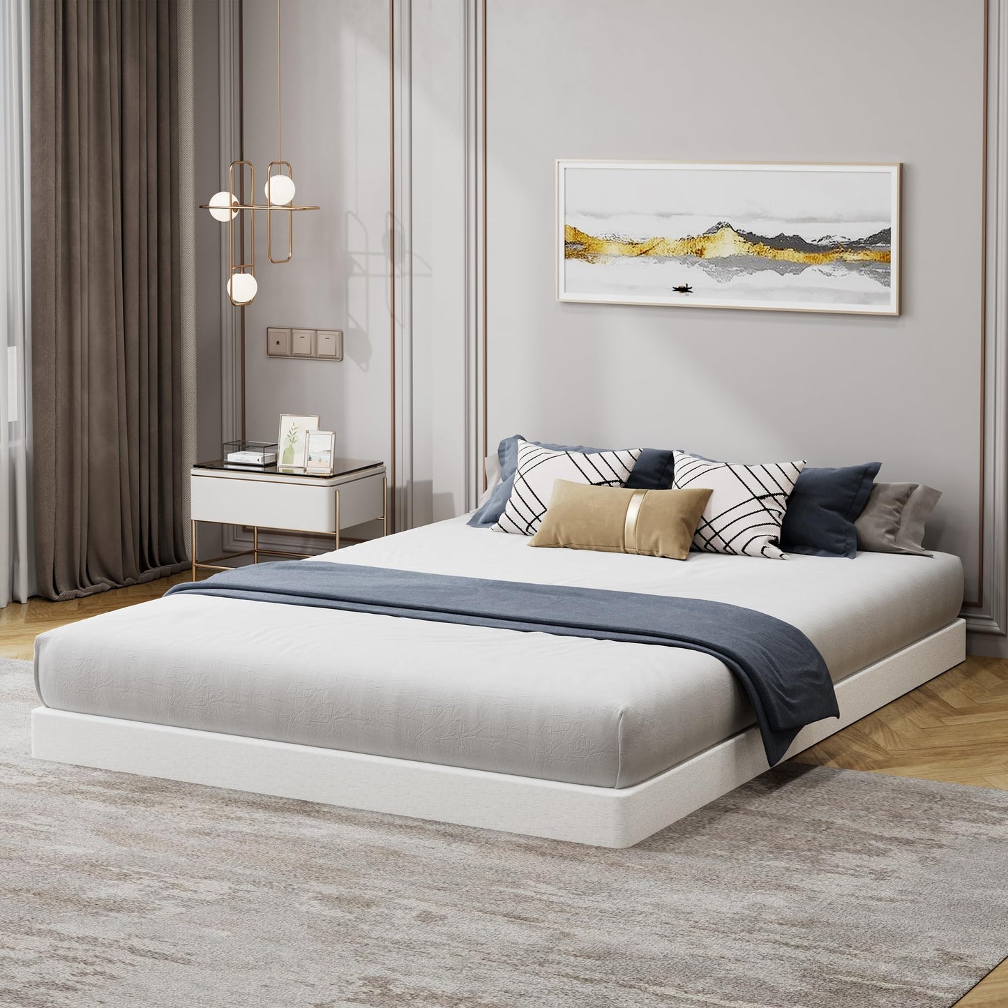 Snaye Low Profile King Box Spring 3 Inch, 3000lbs Heavy Duty Box Spring King Size Bed Base Metal Mattress Foundation, Easy Assembly, Noise Free
