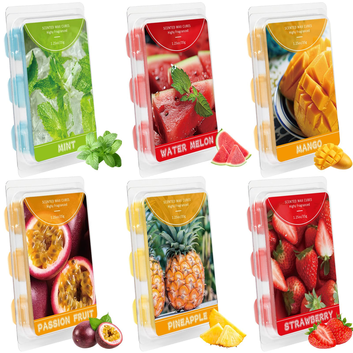 SCENTORINI Wax Melts, Scented Wax Cubes Strong Scent for Wax Warmer, 6 Pack