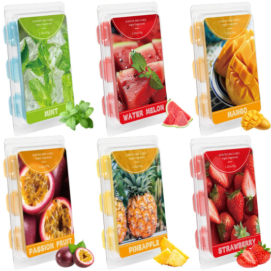 SCENTORINI Wax Melts, Scented Wax Cubes Strong Scent for Wax Warmer, 6 Pack