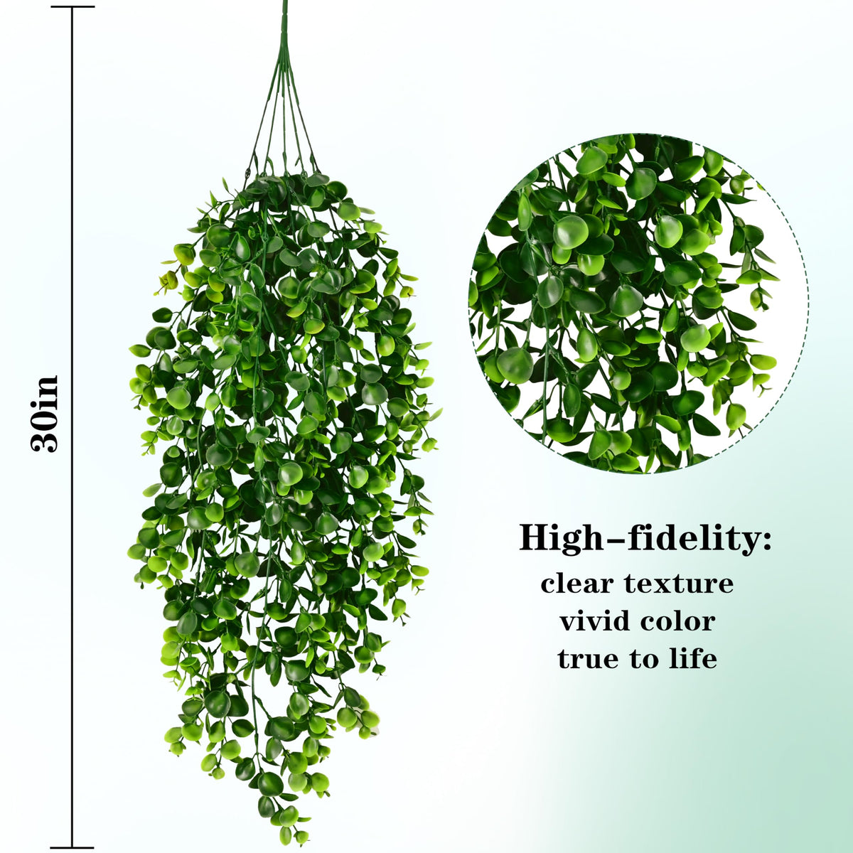 Waipfaru 4Pcs Fake Hanging Plants 2.7FT Fake Plants Fake Vines Greenery