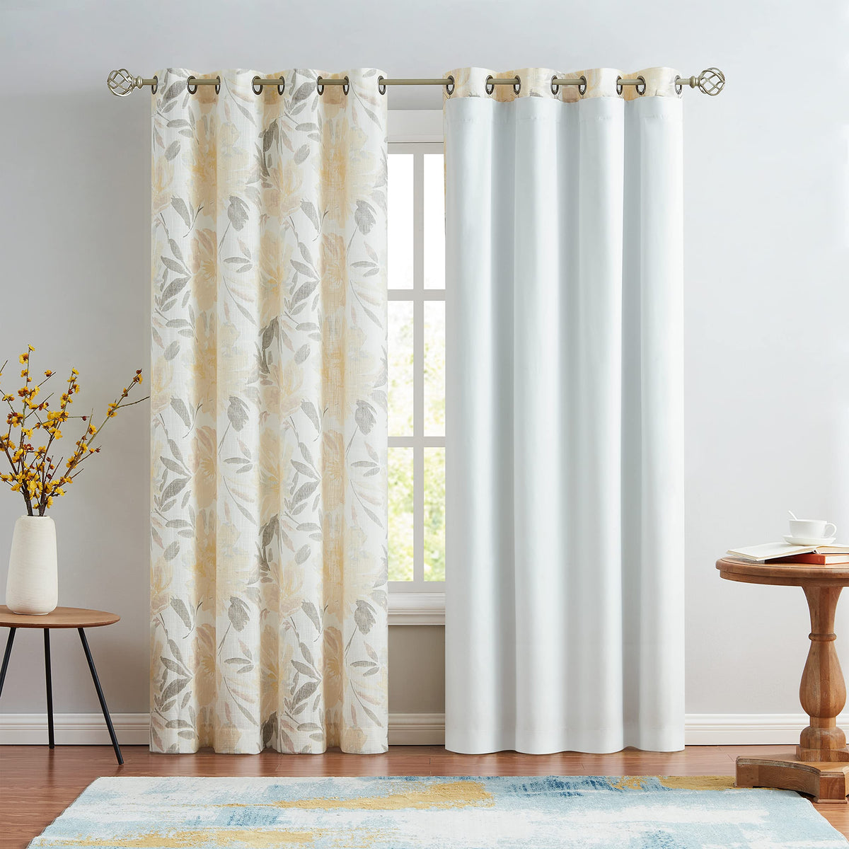 WEST LAKE Full Blackout Window Curtain Liner 2 Panels Light Blocking Liner