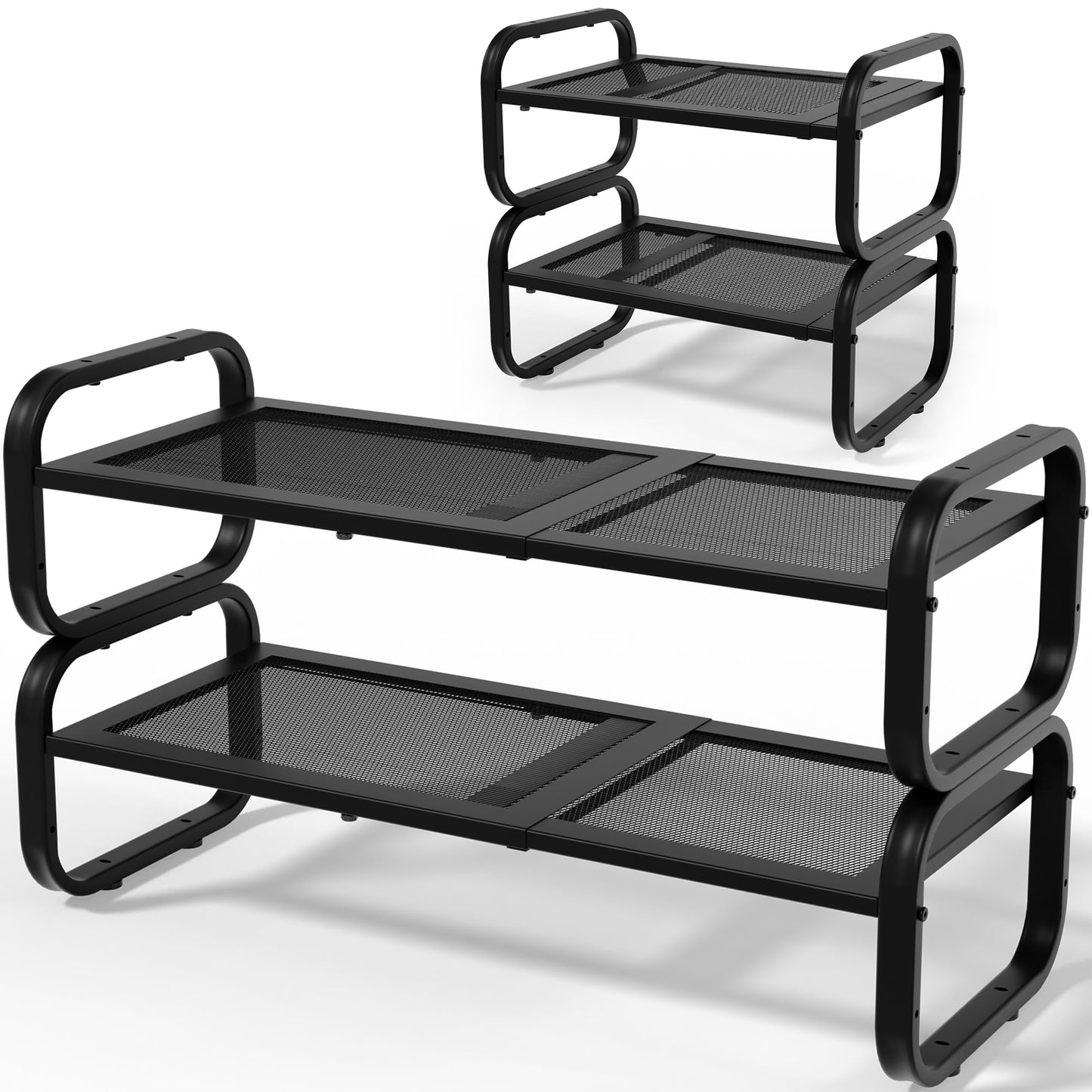 HDDTTZ 2 Tier Shoe Rack - Expandable Shoe Organizer for Closet