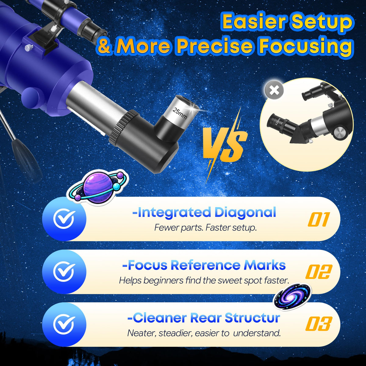 YENGUAN Telescope for Adults and Kids, 90mm Aperture 600 High-Powered