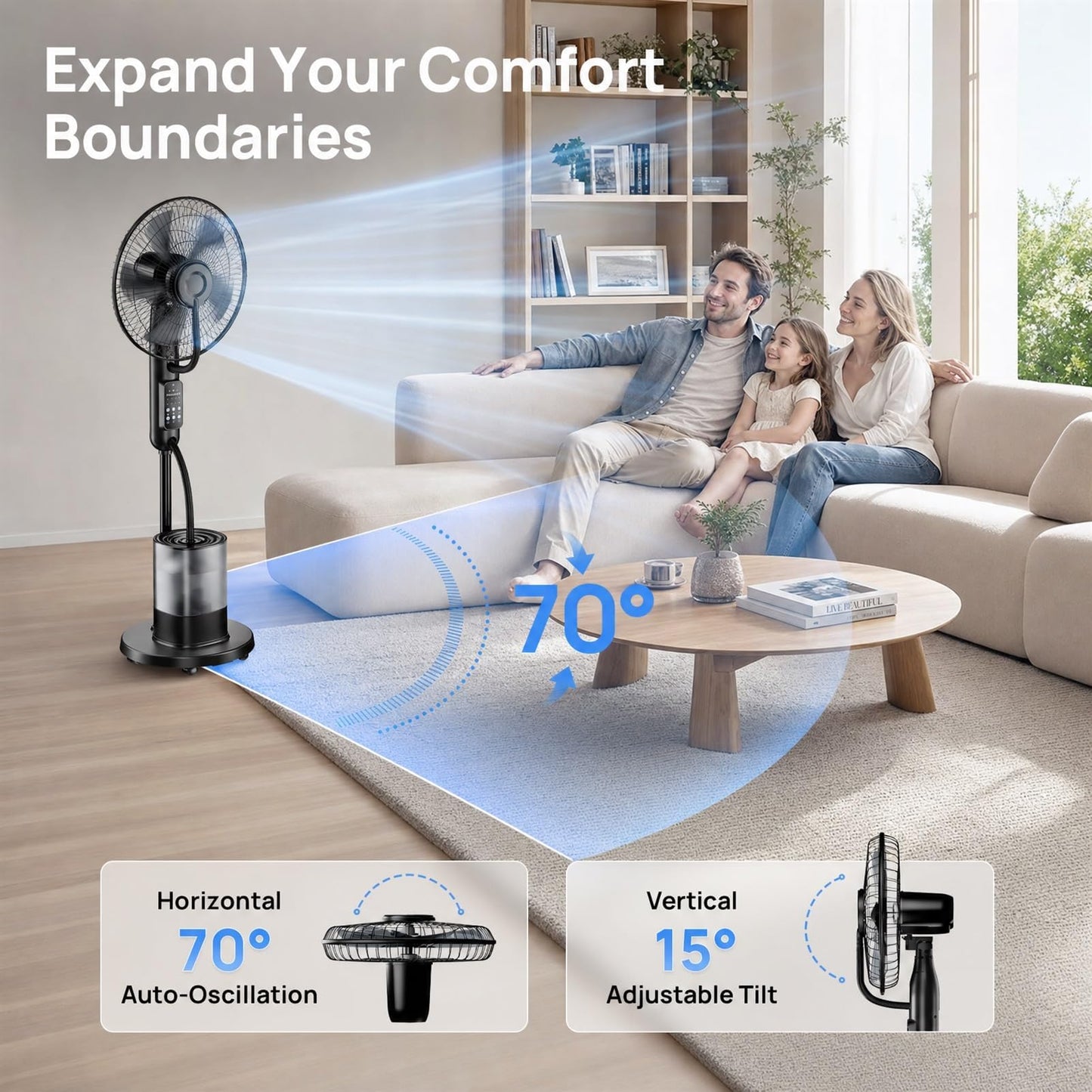NovaMist Upgraded Misting Fan, Mister Cooling Fan with 4L Large Water Tank