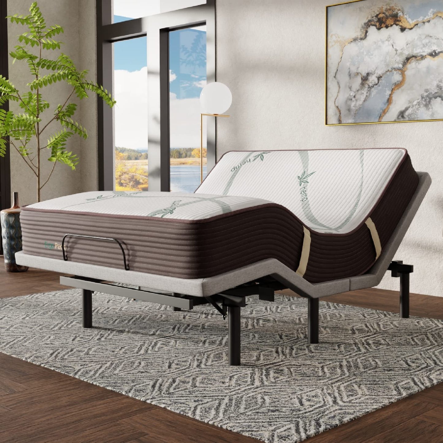 ERGO-Pedic, CoreLift + Massage Comfort Lounger, Adjustable Bed Base with Zero Gravity and Anti-Snore, Cal King