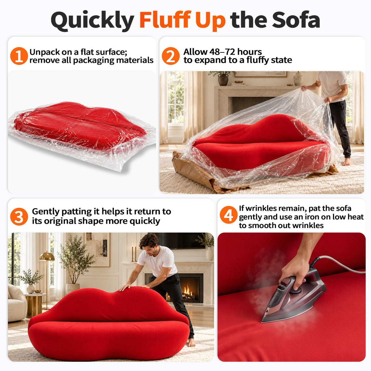 woqijia Red Lip Sofa Beauty Salon Clothing Store Rest Area Reception Alien Internet Celebrity Creative Designer Internet Celebrity Couch Architect Settee Living Room