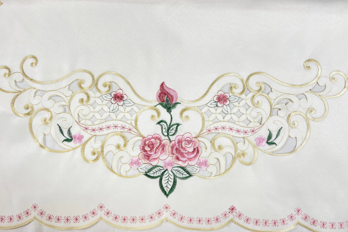GOHD Rose Fragrance 3pcs Tiers Set,Multi-Color Kitchen Cafe Curtain,Rose