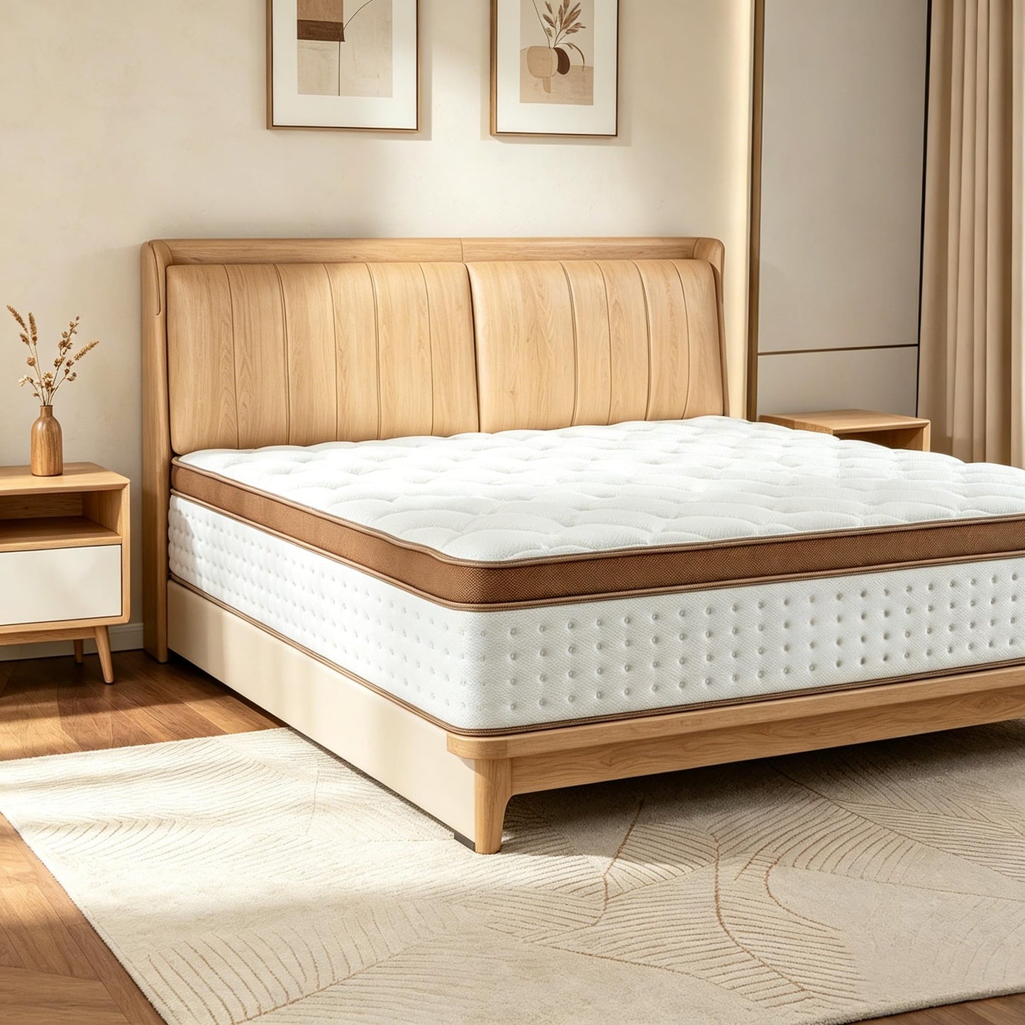 Arcticus Queen Mattress, 12 Inch Queen Size Hybrid Mattress in a Box with Memory Foam and Individually Pocketed Spring, Motion Isolation, Pressure Relief, Medium Firmness, CertiPUR-US Certified