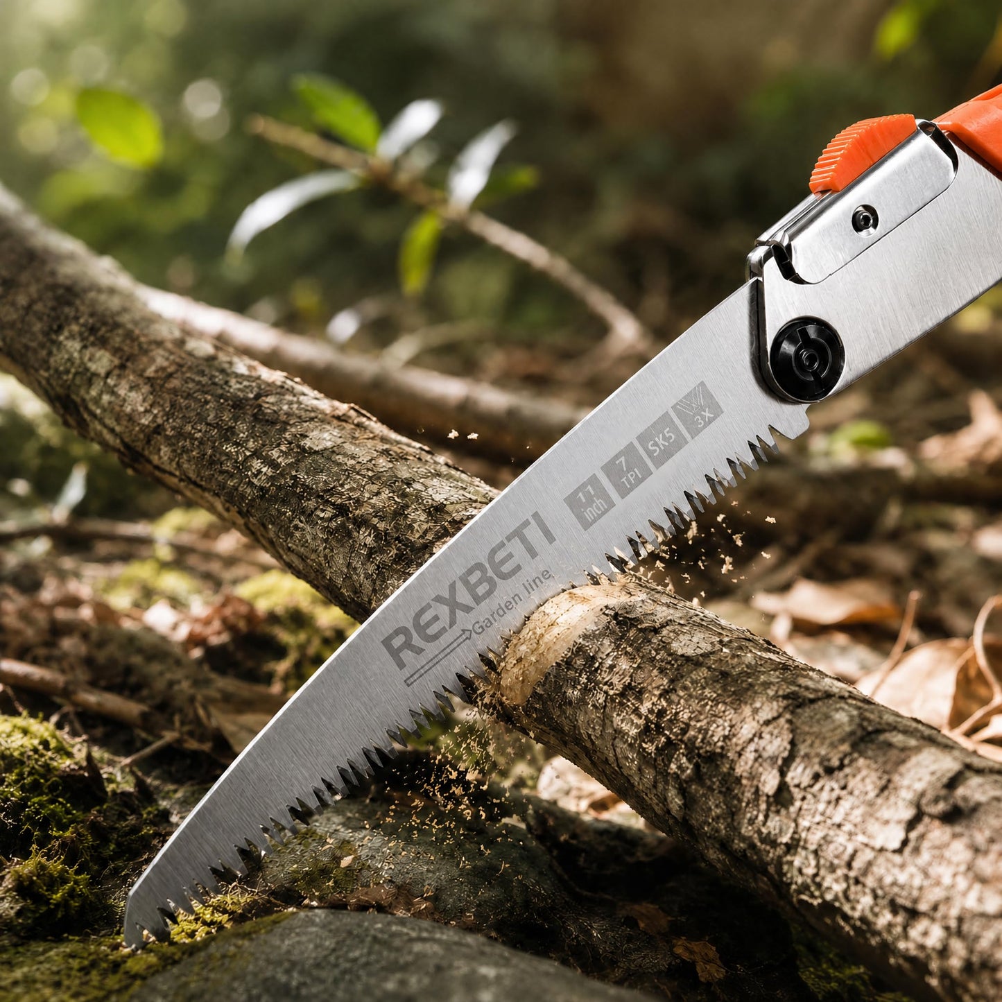 REXBETI Folding Saw, Heavy Duty 11 Inch Extra Long Blade Hand Saws for Wood Camping, Dry Wood Pruning Saws With Hard Teeth, Quality SK-5 Steel, Gifts for men