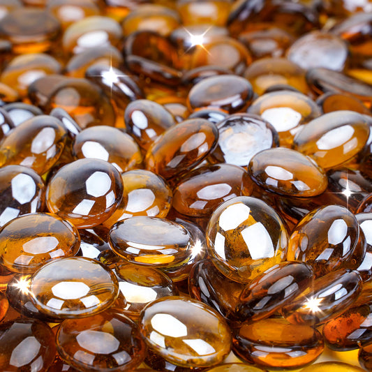 Stanbroil 10-Pound Fire Glass Beads, 1/2 inch Glass Drops, Caramel Luster