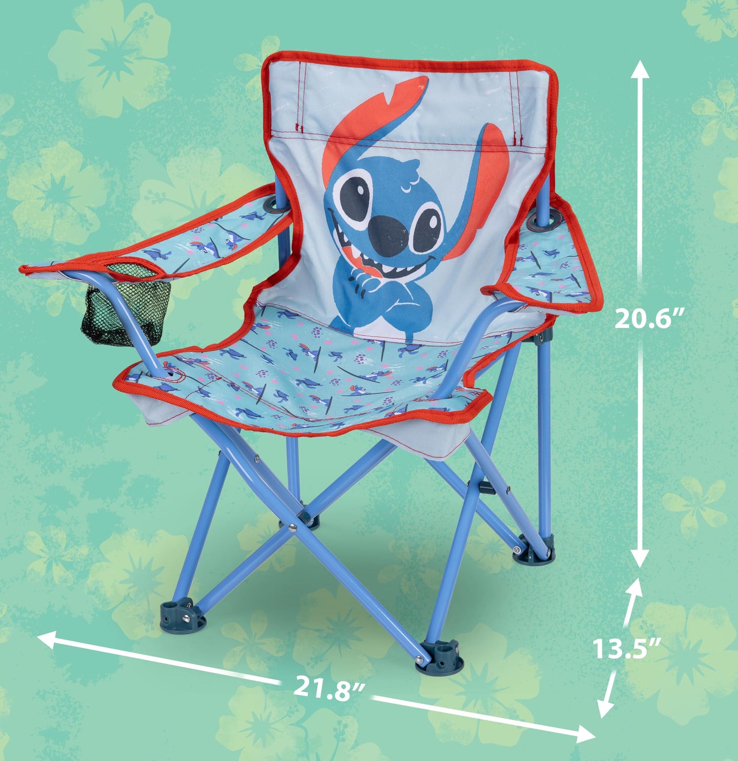 Lilo & Stitch Children's Chair Foldable Camp Chairs for Kids - Fold and Go Chair for Park, Sports or Patio Includes Carry Bag, by JAKKS Pacific Toddlers 24M+