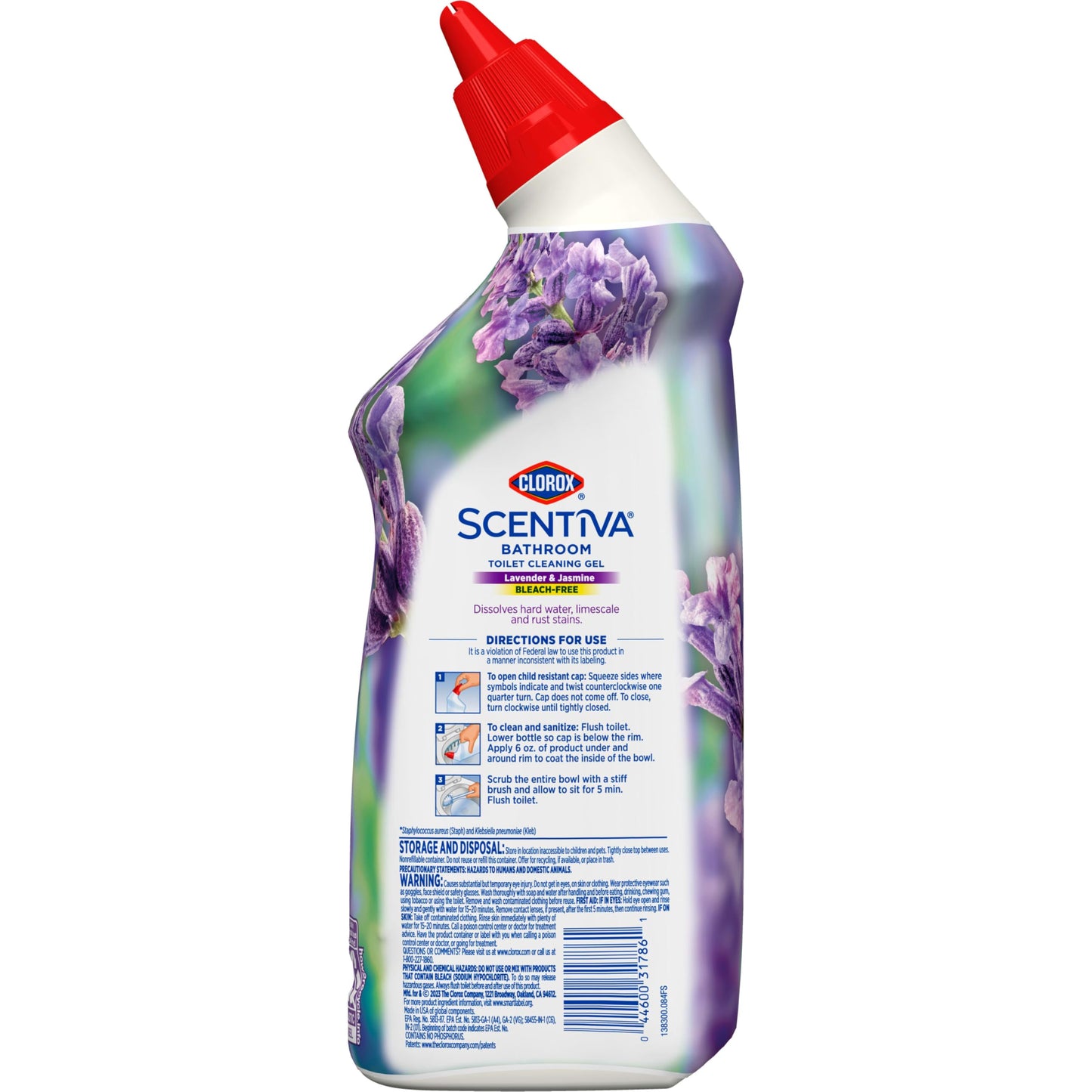 Clorox Scentiva Bathroom Toilet Cleaning Gel, Lavender and Jasmine, 24 Fluid Ounces (Pack of 2)