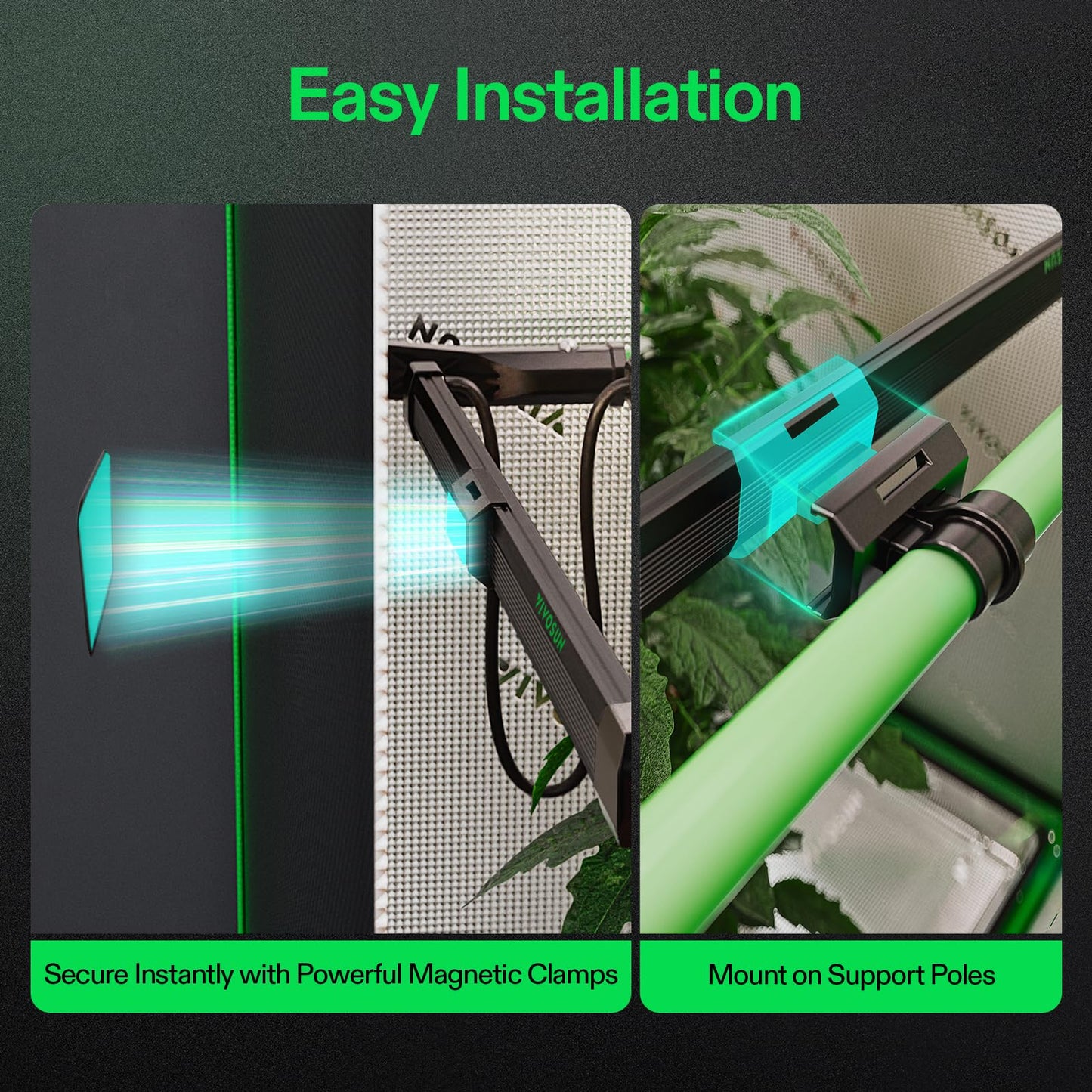 VIVOSUN Lumaray LED Grow Light Bars 16”(4-Bar), Full Spectrum Side Lighting with 60% Red Light up to 25% Yields for Grow Tents, Greenhouses, Magnet Reliability Upgraded, SGS Compatible