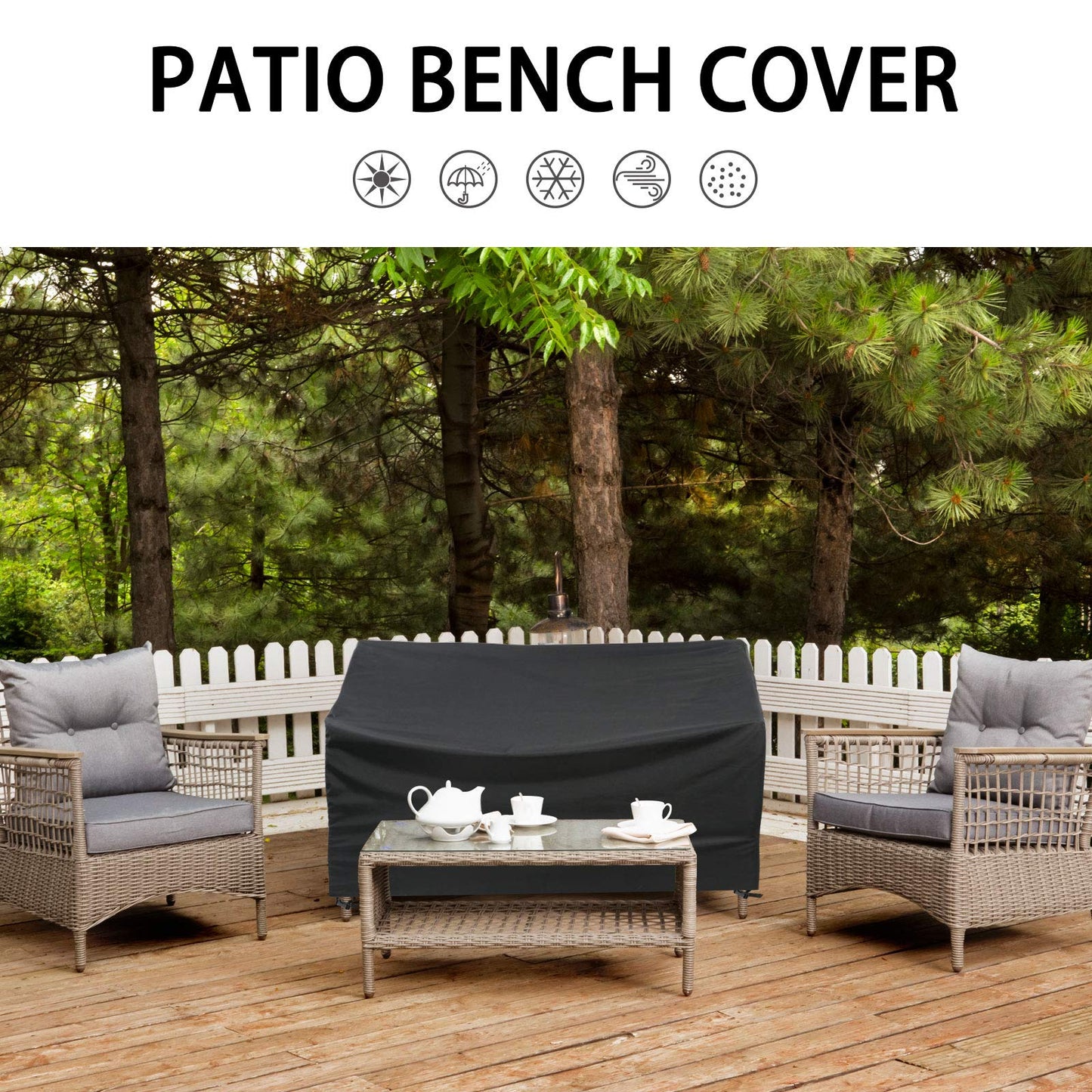 Kingling Outdoor Bench Covers Fits for 50-52 inch Outdoor Garden Bench