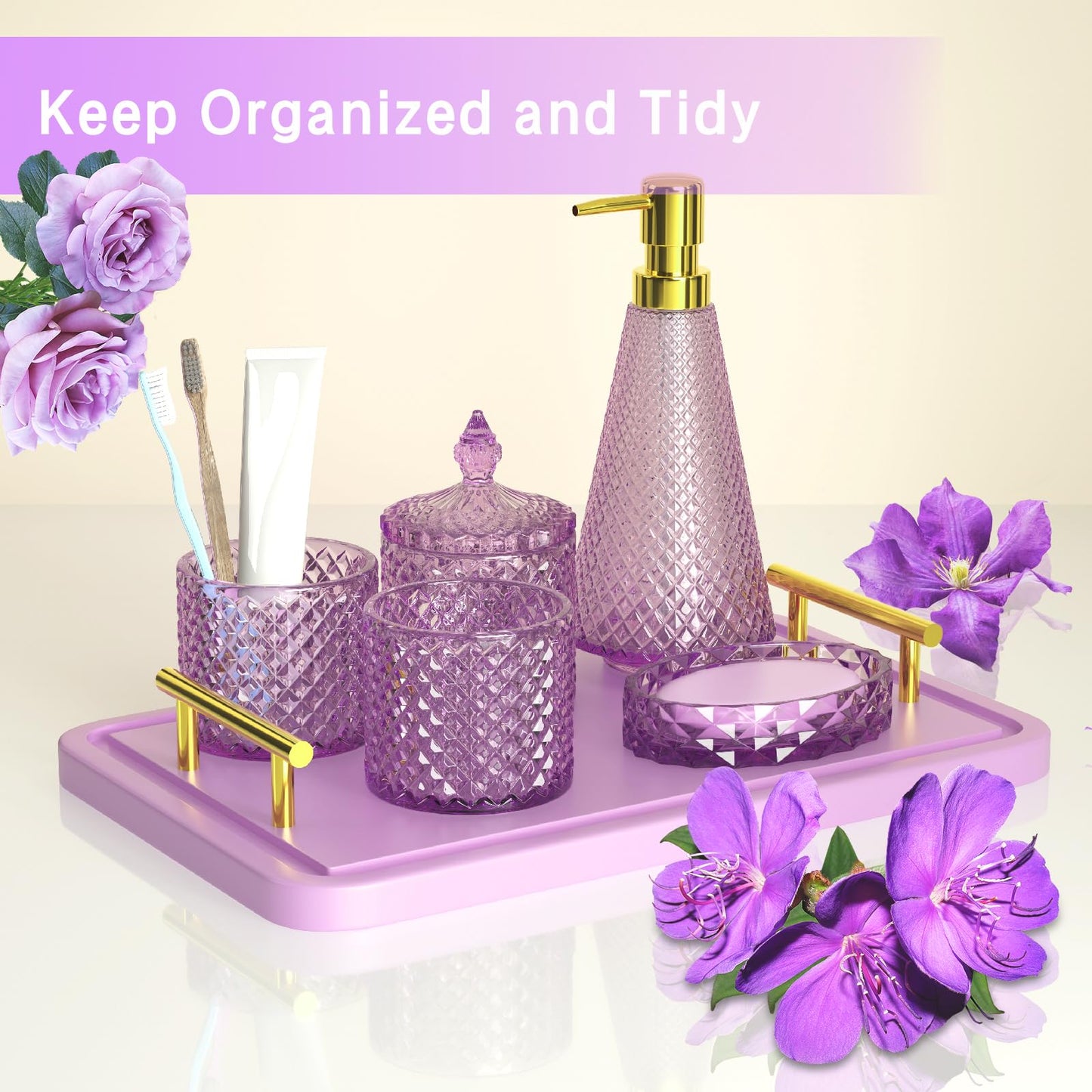 Modern Premium Blue and Purple Bathroom Accessory Set