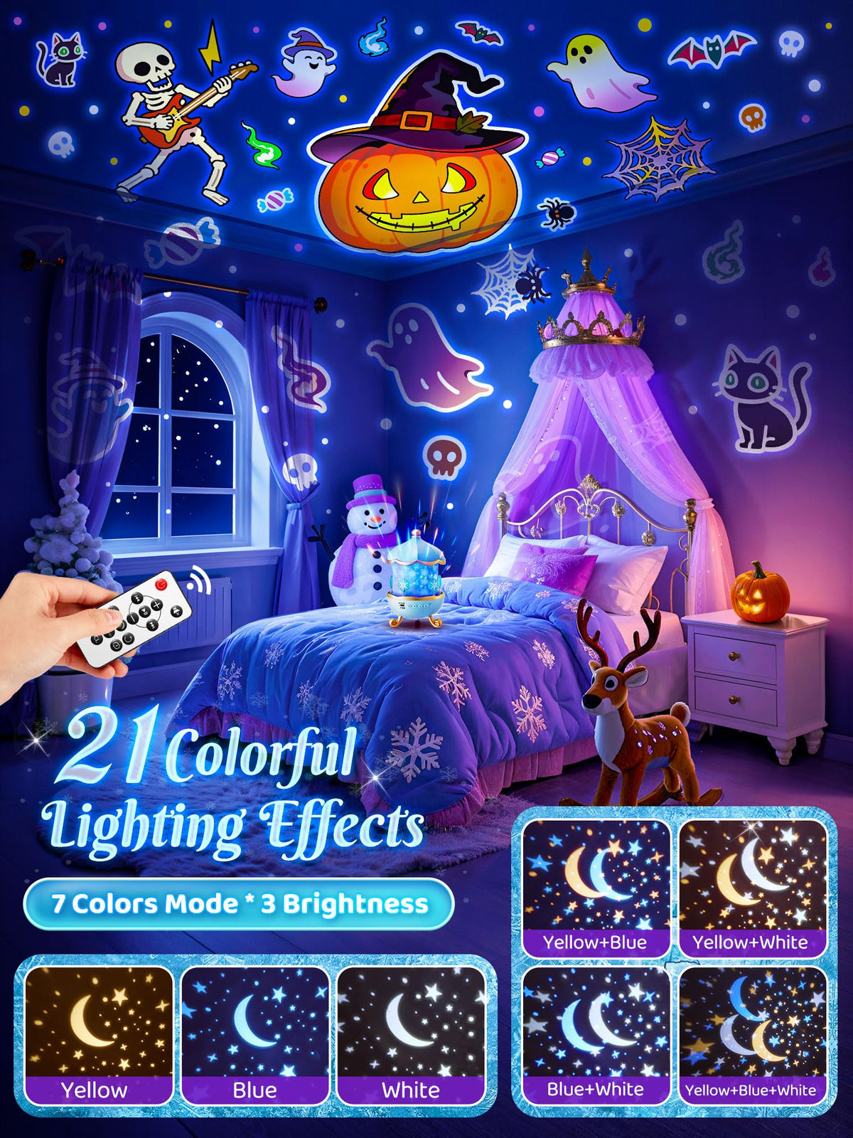 Frozen Toys,Kids Night Light Projector With 19 Films& 15 Music,Frozen Gifts