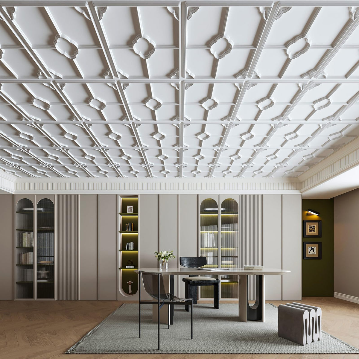Art3d Drop Ceiling Tiles for Suspended Grid, 2 x 2 ft, 12-Pack, White