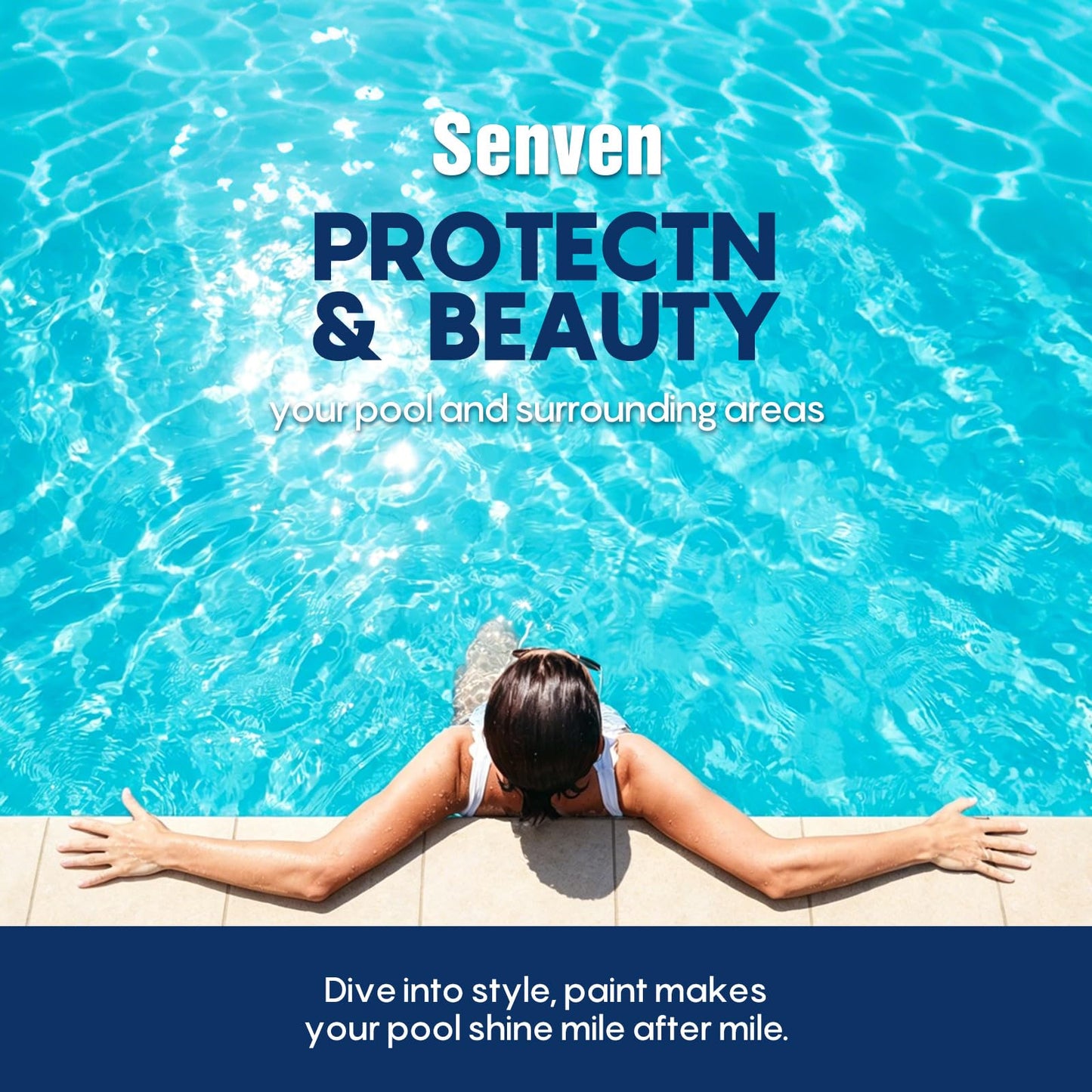 Pool Paint 1 Gallon Bikini Blue Swimming Pool Paint Acrylic Pool Paint Pool Coating for Swimming Pools, Concrete, Cement, Rough Plaster, Gunite, Sandblasted Pools,Excellent Stain,Abrasion,Resistance