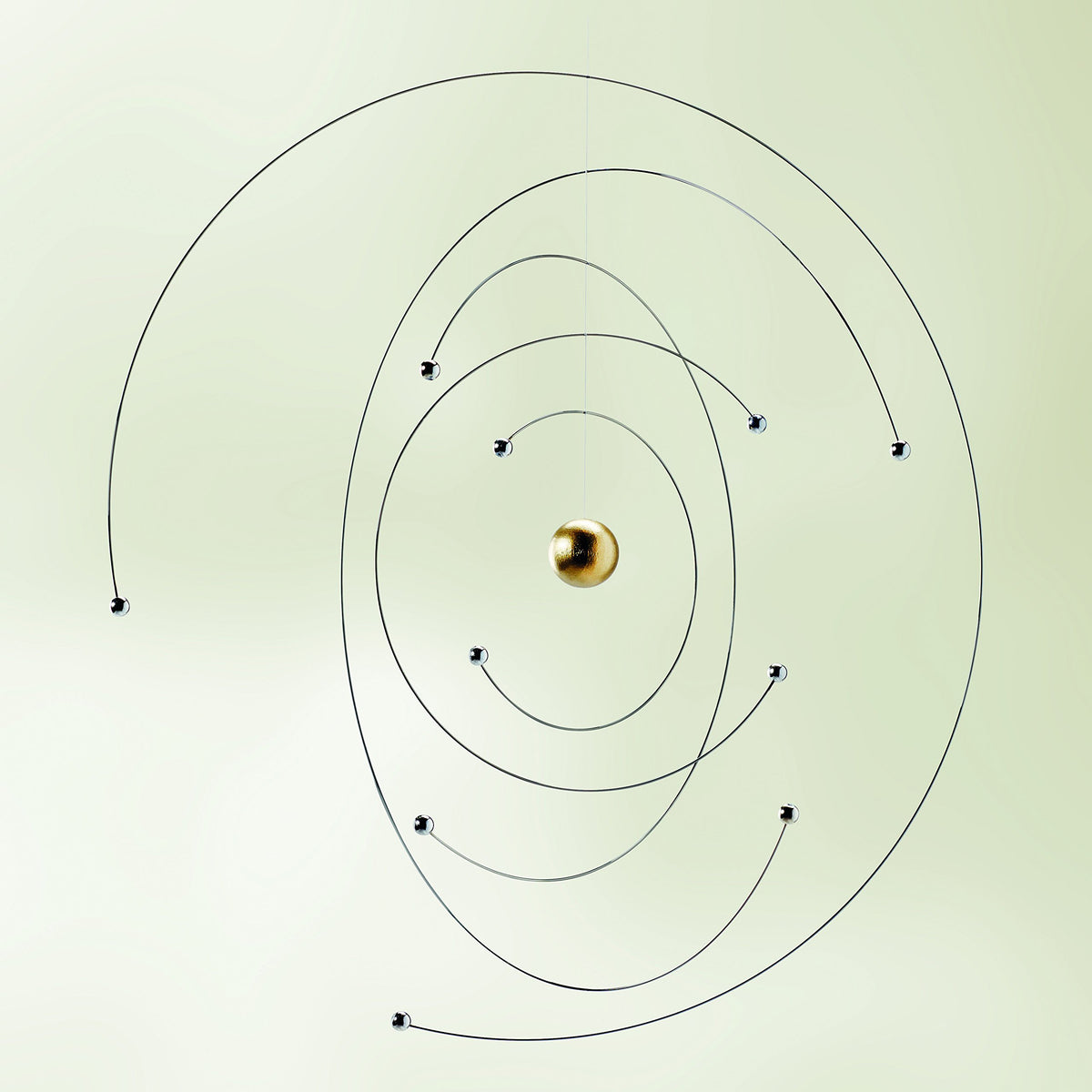 Niels Bohr Atom Model Hanging Mobile - 9 Inches - Steel - Handmade in Denmark by Flensted