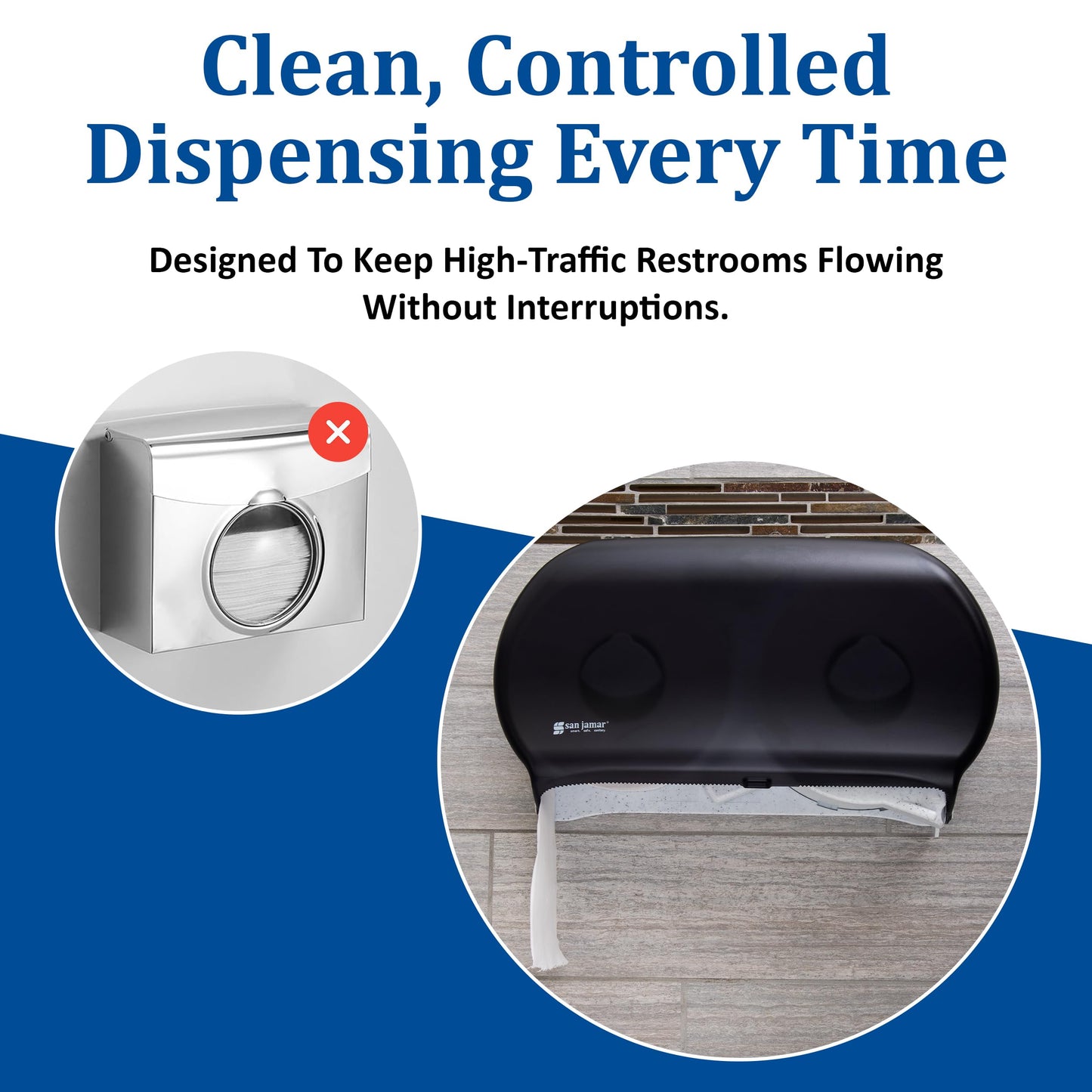 SJMR4000TBK - San Jamar Twin Roll Jumbo Tissue Dispenser