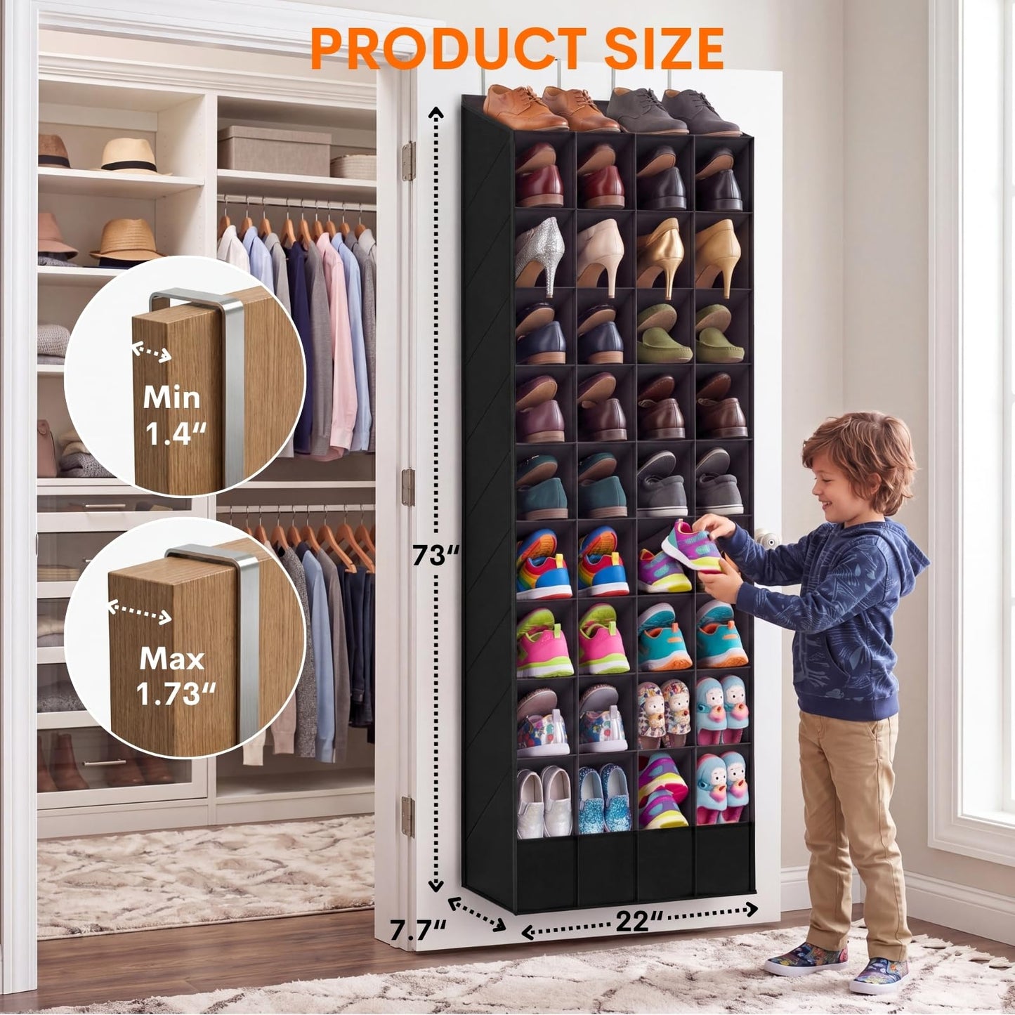 Ofiray-home Over the Door Shoe Organizer, 30-40 Pairs