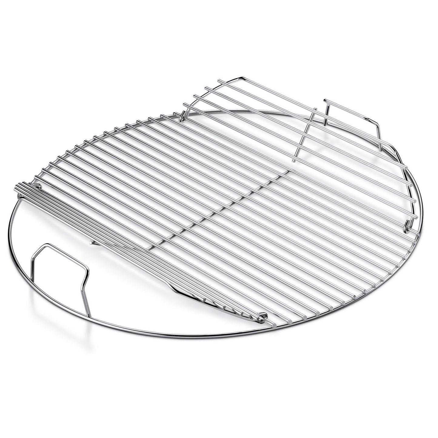 Weber 22-Inch Round Hinged Cooking Grate – Stainless Steel Replacement for Weber Charcoal Grills with Flip‑Up Sides, Easy Charcoal Access