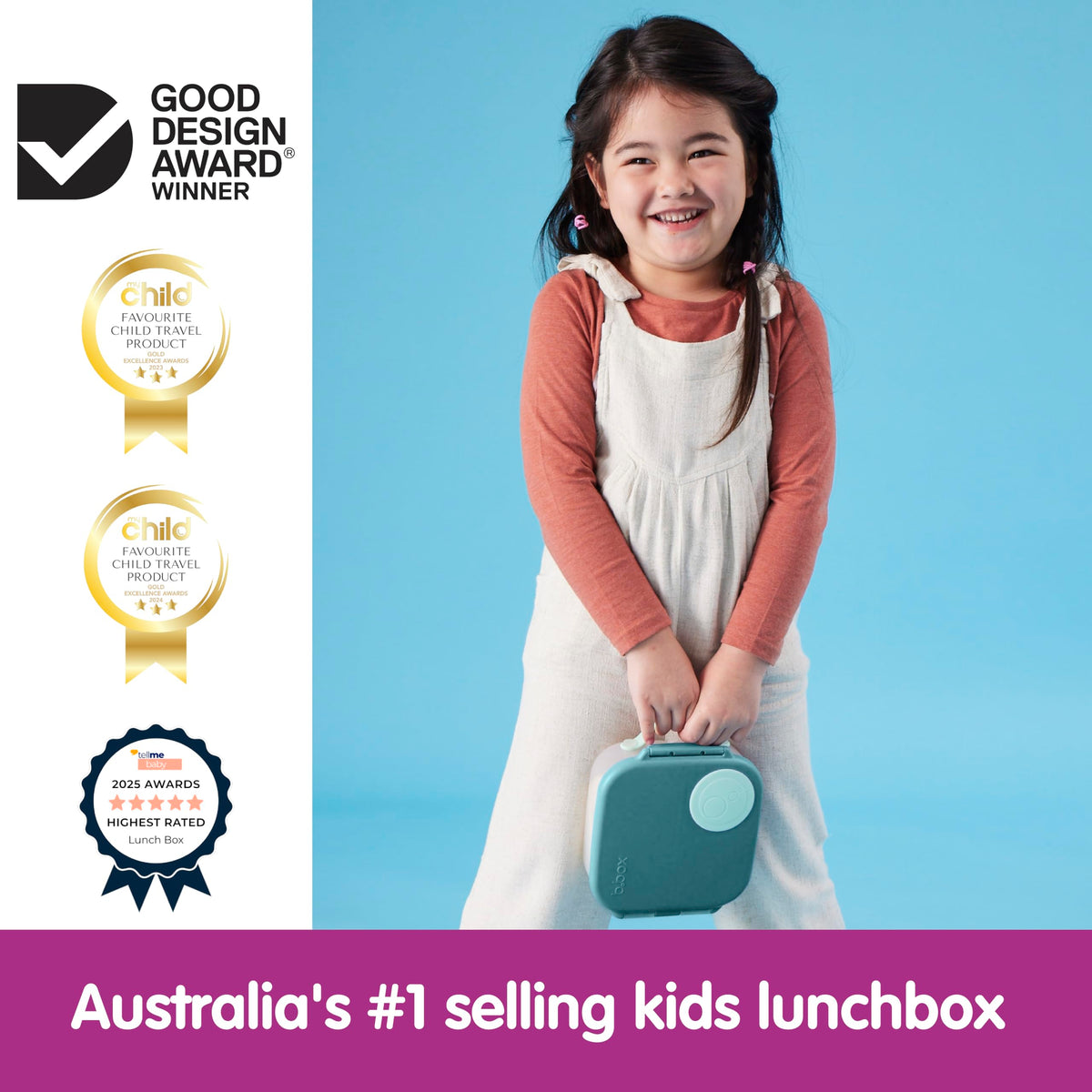 b.box Mini Lunch Box, Snack Containers for Kids, Lunch Box Kids, 4.25 Cup