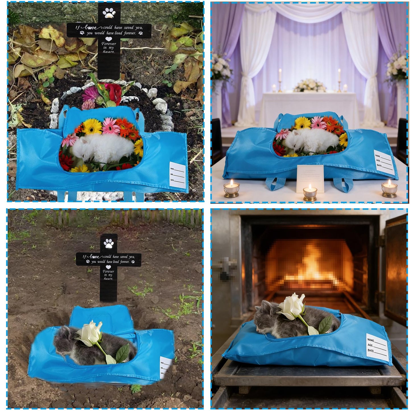 JWIZYOTR Eco-Friendly Pet Casket Body Bag, Pet Burial Box with Dignity, Dog Casket for Burial and Cremation by Customizing with Your Own Words for All Pets - Dogs, Cats, Rabbits and More.（S