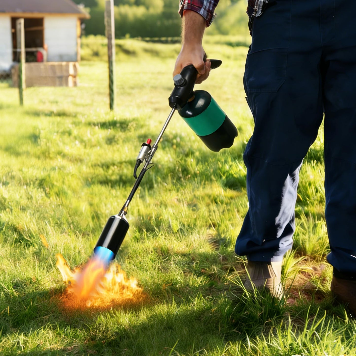 Aarcinhke Propane Torch Weed Burner, Heavy Duty High Output Weed Torch Flamethrower, 30" Detachable Long Arm Blow Torch for Weeding, Roofing, Ice Melting & Outdoor Use (Tank Not Included)