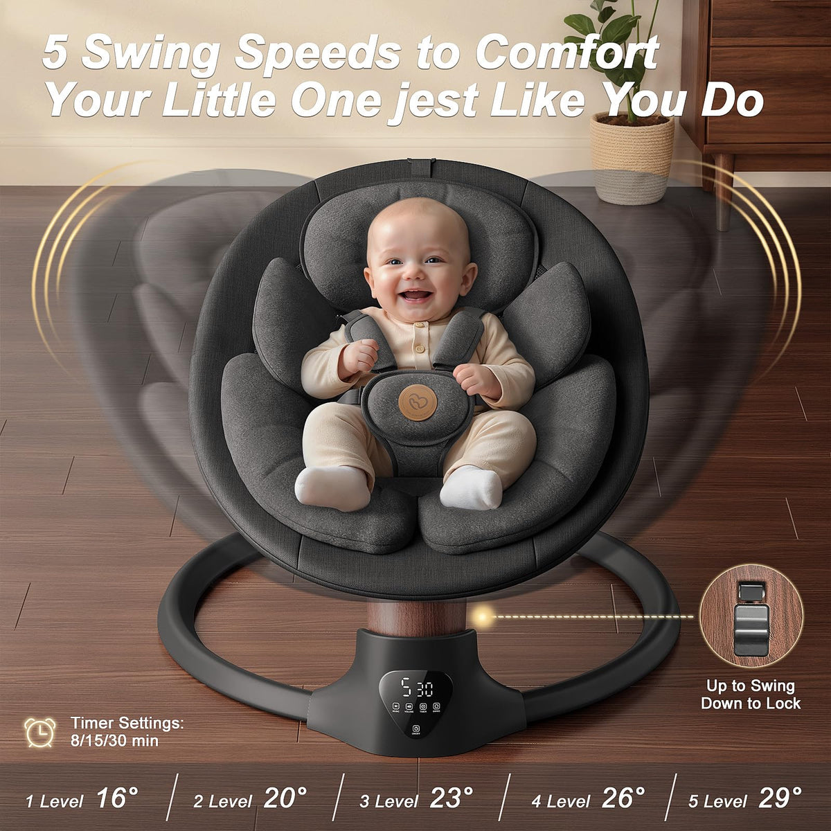 Baby Swings for Infants, FasonBaby Electric Baby Swing with Bluetooth Music
