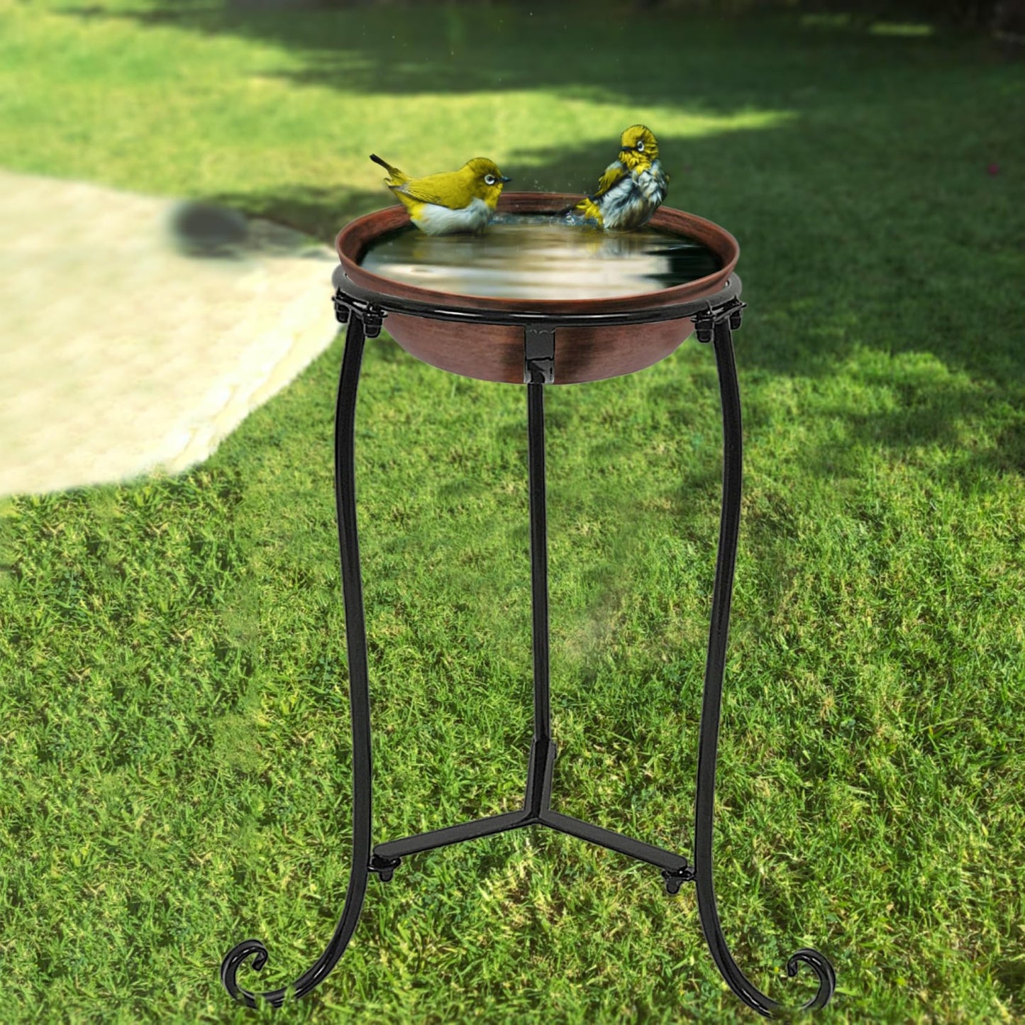 Polyjkl 16" Tall Gazing Ball Stand for 10-12 inch Balls, Black Metal Gazing Globe Display Holder Stands for Outdoor Garden Clearance, 9" L x 9" W x 16" H