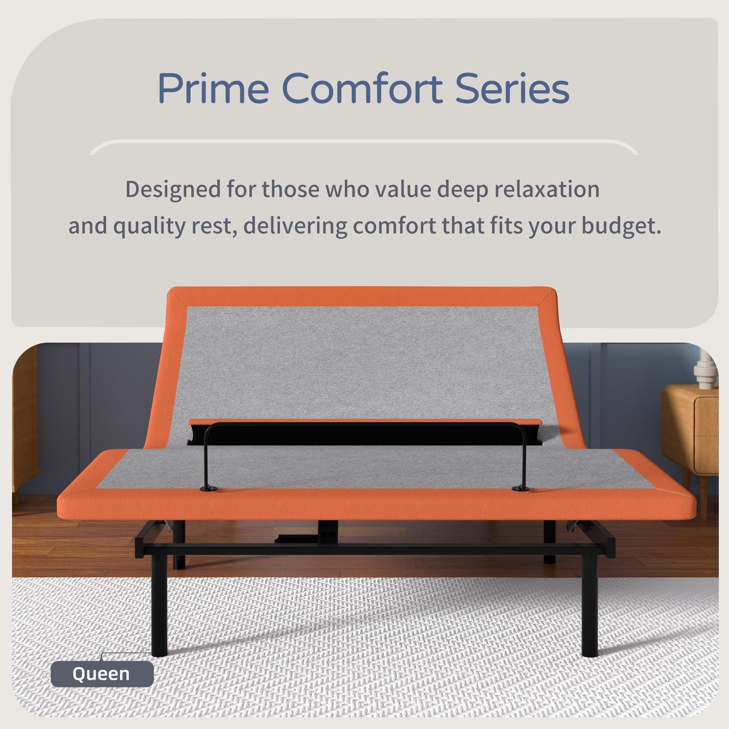 ESHINE Queen Adjustable Bed Frame with Lumbar Support Smart App