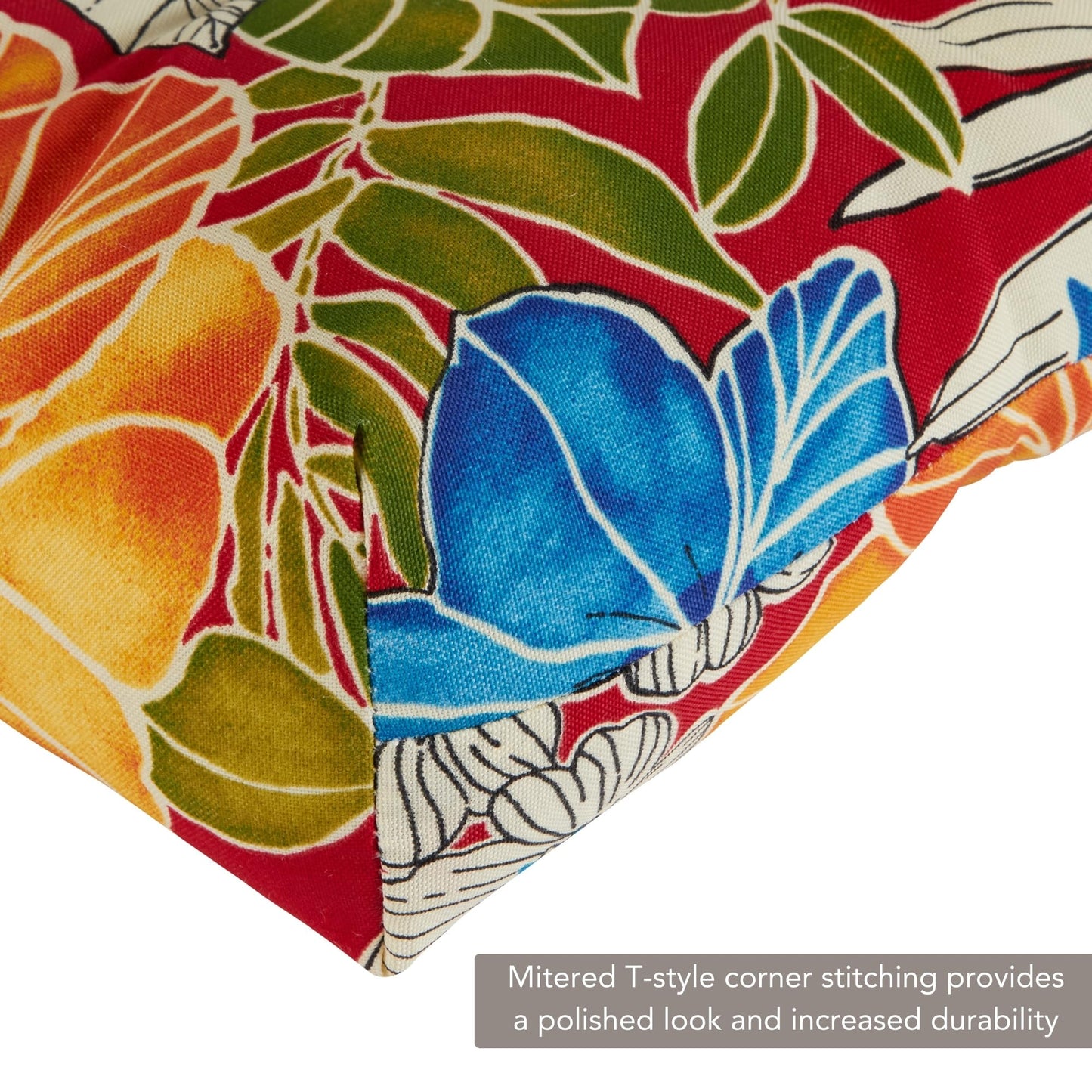 Greendale Home Fashions Outdoor 44x22-inch High Back Chair Cushions (Set of 2), Aloha Crimson