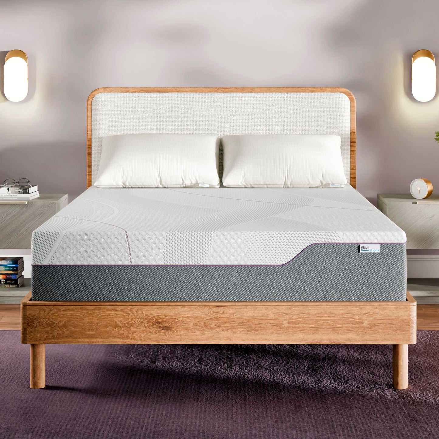 Sleep Innovations Shiloh 12 Inch Green Tea Memory Foam Mattress, Twin Size, Bed in a Box, Medium Feel