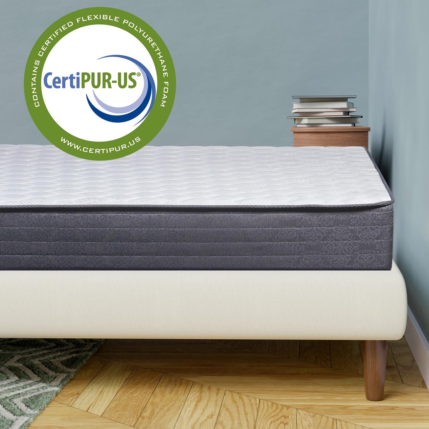 Greaton, 9-Inch Pocketed Coil Rolled Medium Plush Mattress for Adjustable Bed, Split Queen Set of 2 Halves (80x30 Each Half)
