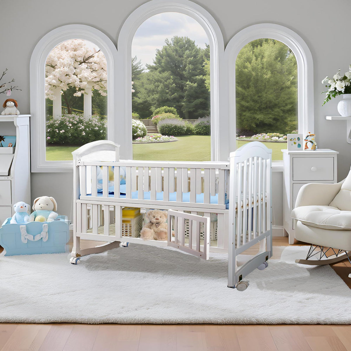 Styhigh Portable Mini Baby Crib 4in1 Beside Cunas with Mattress