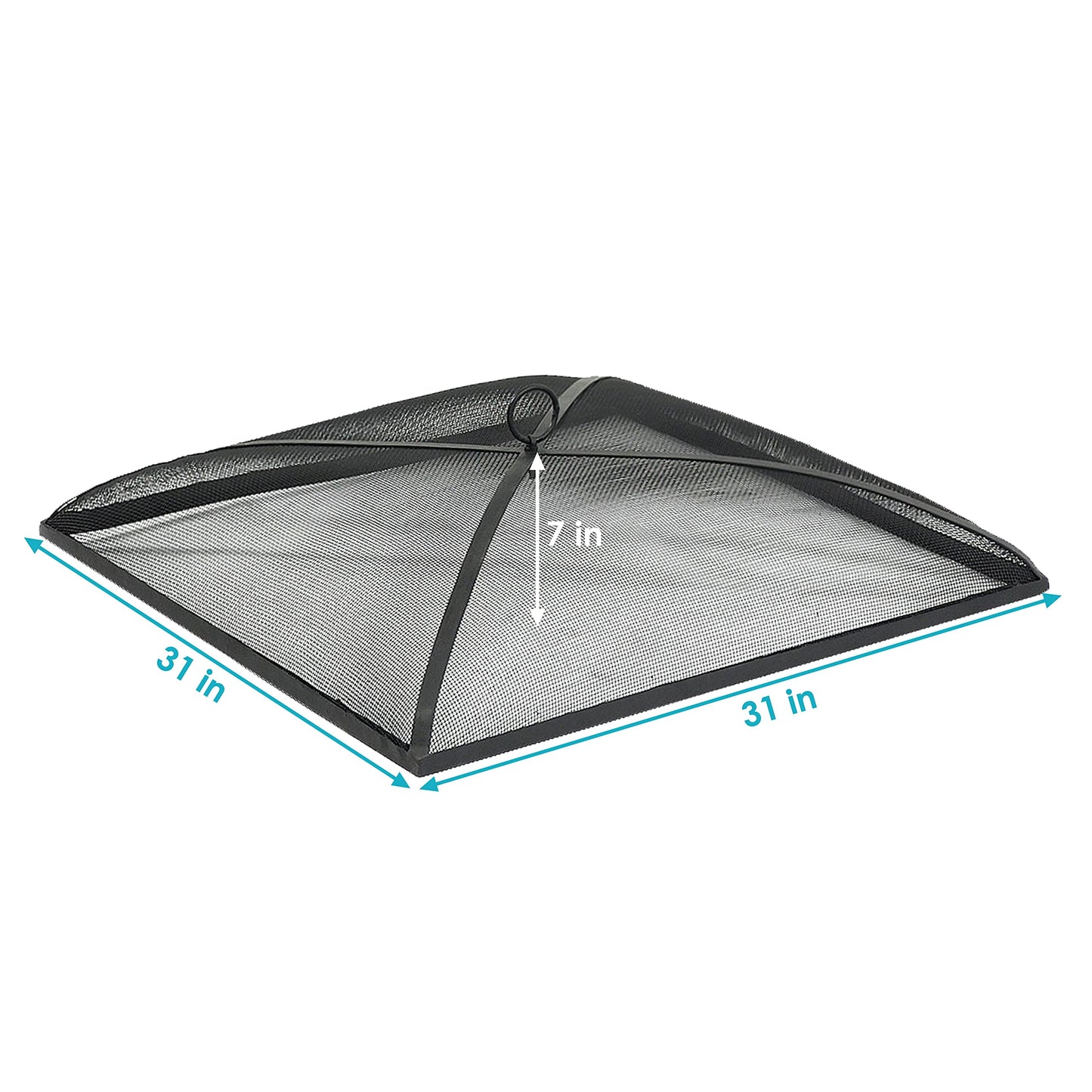 Sunnydaze Heavy Duty Square Fire Pit Screen Cover, Assembly-Free, 31"