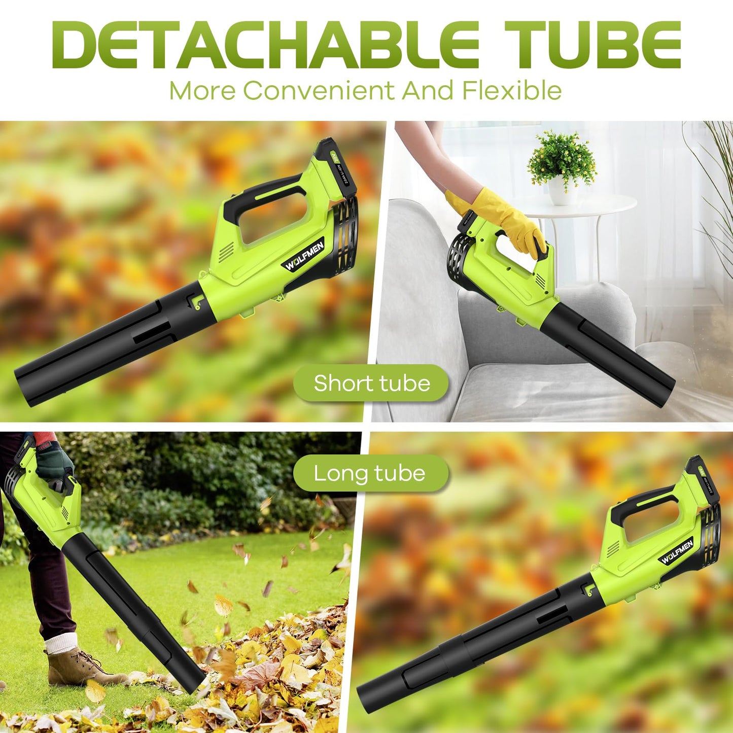 Leaf Blower, Electric Cordless Leaf Blower with 2 Batteries and Charger, 2 Speed Mode, Lightweight Leaf Blowers for Blowing Leaves, Lawn Care, Patio Cleaning and Dust